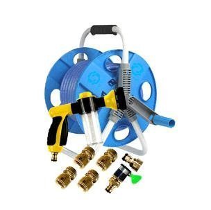 INPHIC-純銅接可加液8噴水海藍管帶水管車泡沫洗車水槍15米20米