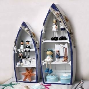 INPHIC-地中海風格 收納箱整理 船 儲物櫃 裝飾壁櫃 櫃二件套 船櫃 NST001107A