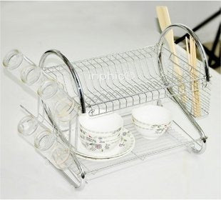 INPHIC-不鏽鋼碗架瀝水架雙層碗架滴水架置物架茶杯架配筷子筒