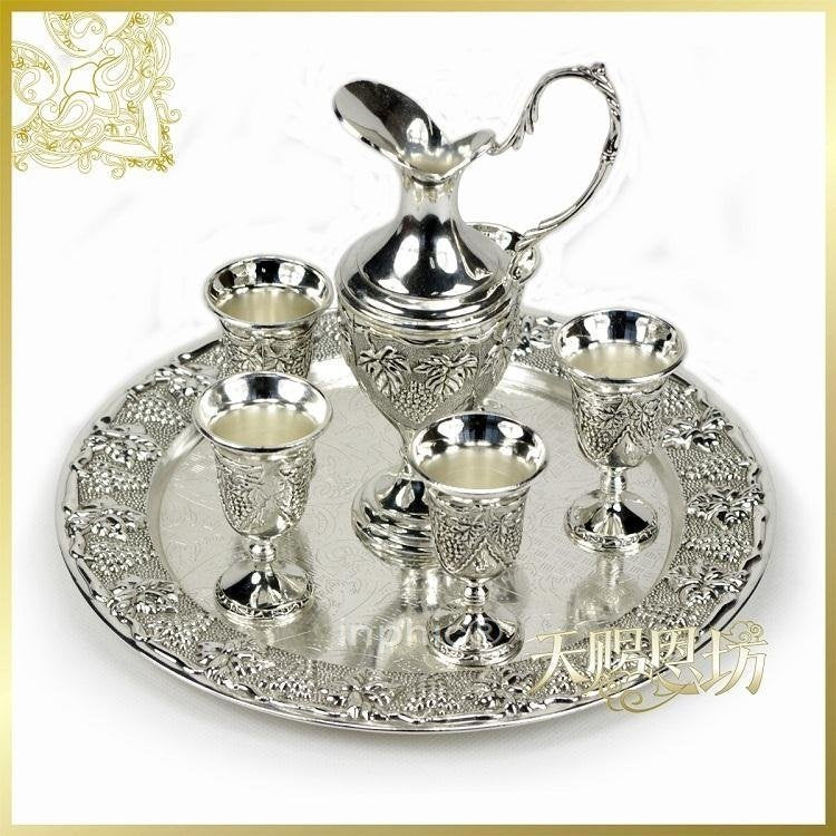 INPHIC-印度進口藏銀七件套酒具家居擺飾工藝品