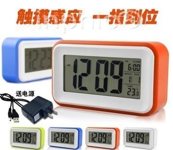 INPHIC-靜音超大屏LED電子鐘夜光鬧鐘觸摸感應日曆溫度創意鐘