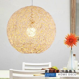 INPHIC-藤藝燈 鳥巢吊燈 圓球燈 創意 田園 臥室燈 田園 LED節能吊燈B