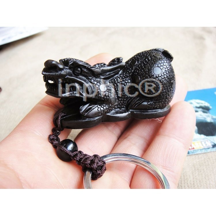 INPHIC-馬獅麟木檀世家印尼紫光檀金錢貔貅匙扣 黑檀木天祿匙扣