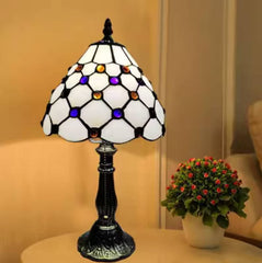INCHIC-臥室床頭櫃小檯燈 巴洛克夜燈飾 彩色珠子 直徑20高36 -IAOI004404A