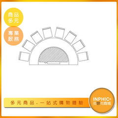 INPHIC-商用電大型日式鐵板燒設備 客製化專用鐵板燒煎台 瓦斯電熱 飯店餐廳鐵板燒煎台 升級款2M半圓形-IMLA003304A