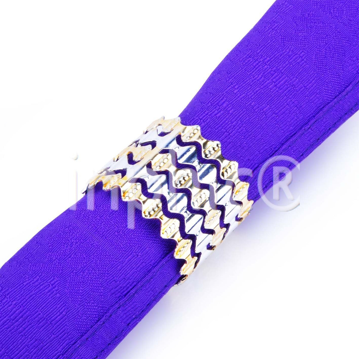 INPHIC-合金高檔雙線碎花餐巾扣 口巾環 西餐扣餐巾圈 餐巾環 酒店 淺灰色