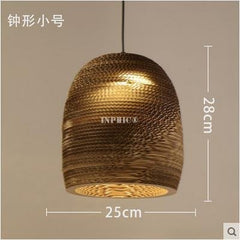 INPHIC-東南亞風格中式禪意裸蛹蜂窩編織牛皮紙吊燈泰式餐廳茶室日式 鐘型小款