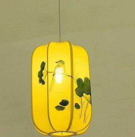 INPHIC-中式手繪吊燈 古典臥室書房燈 酒店茶樓燈具 國畫藝術燈 簡約田園