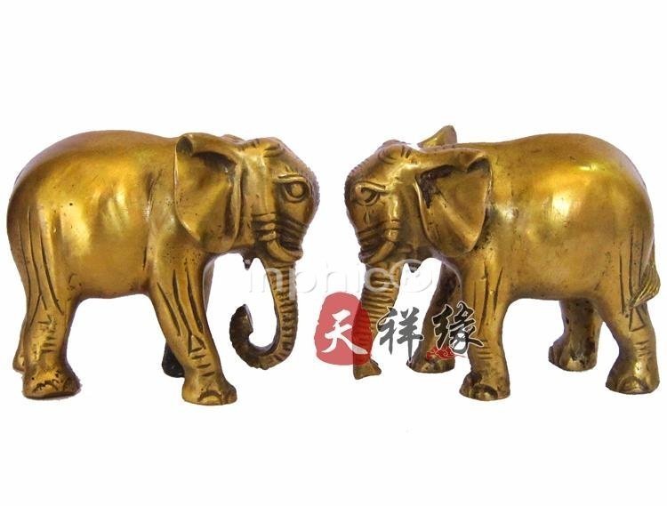 INPHIC-開運 開光銅大象裝飾品 純銅象擺設轉運招財吉祥物家居風水工藝品擺件(一對)