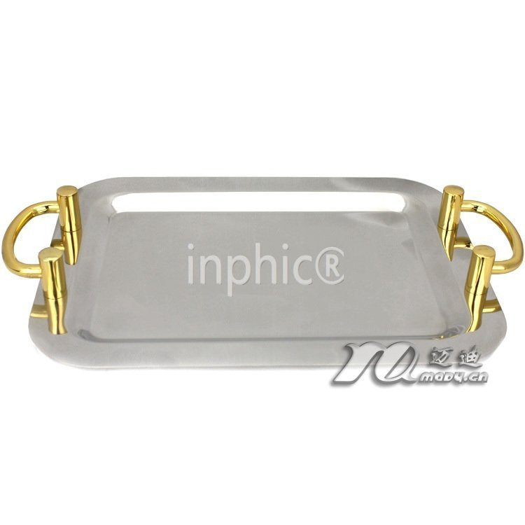 INPHIC-酒店用品水果盤|自助點心盤|冷餐盤|方形鍍金耳鏡盤18吋