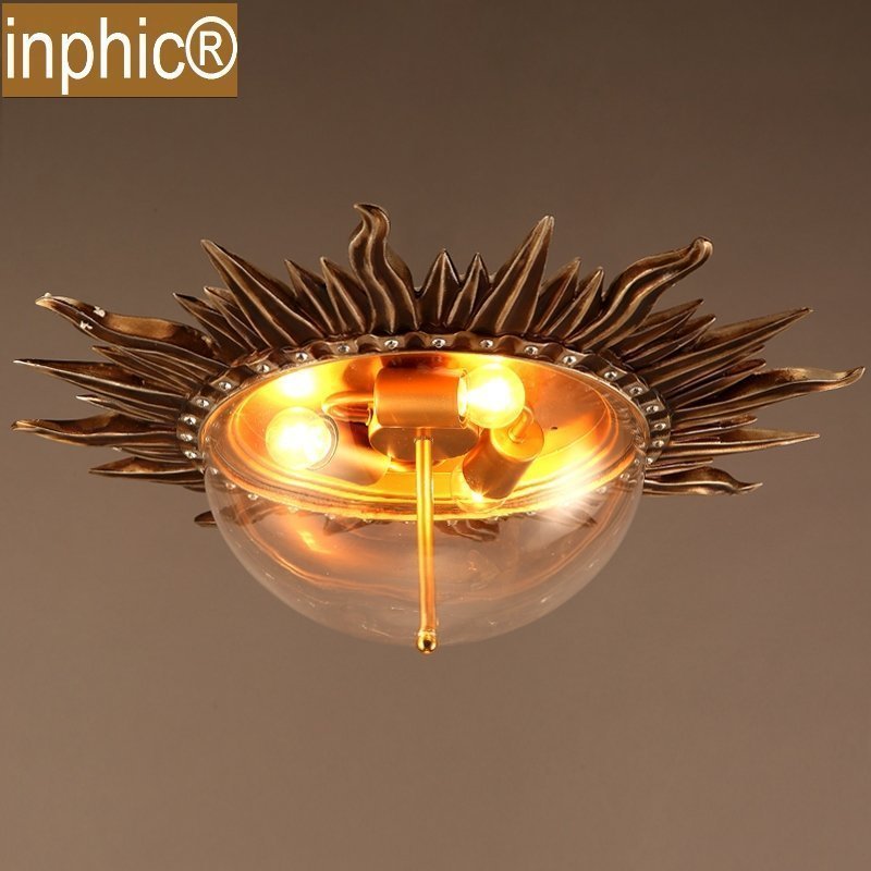 INPHIC-loft復古吸頂燈創意客廳臥室餐廳個性裝飾燈具咖啡館太陽吸頂燈