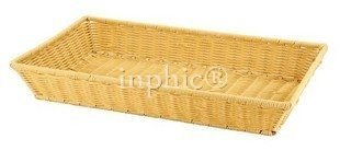 INPHIC-仿藤麵包籃水果籃收納籃儲物籃C04013長方形藤籃