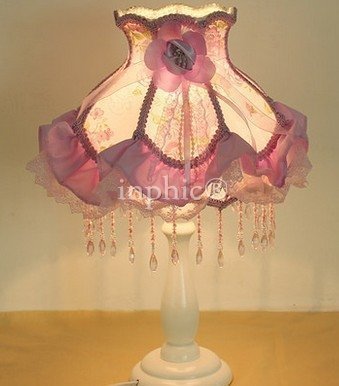 INPHIC-蕾絲田園檯燈 兒童臥室床頭燈 實木布藝燈 北歐公主檯燈