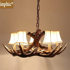 INPHIC-復式鄉村田園客廳餐廳創意吧臺鹿角吊燈鄉村風吊燈歐式燈