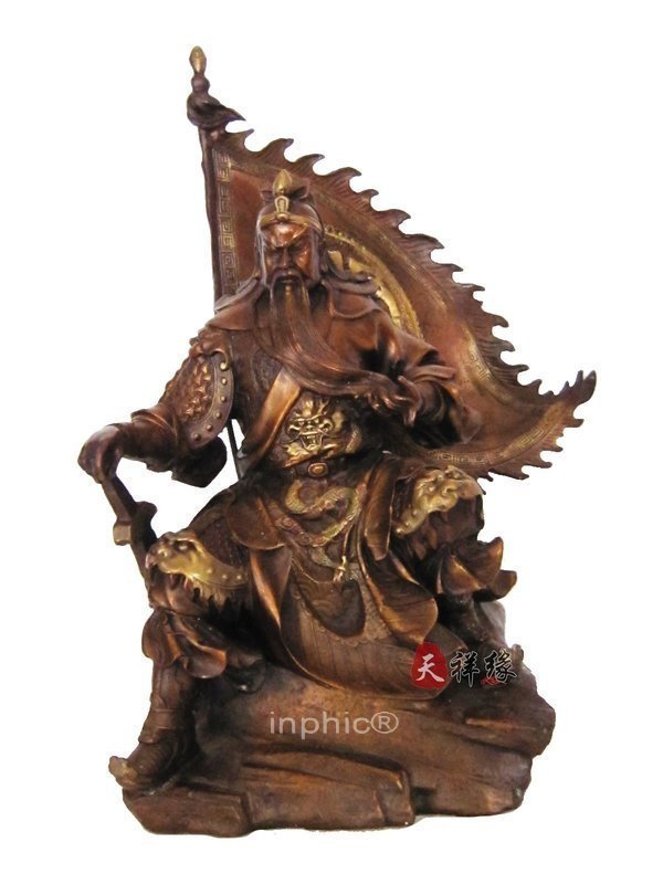 INPHIC-佛像 開光銅關公 純銅旗開得勝雕塑武財神銅佛像公司開業禮品裝飾擺設