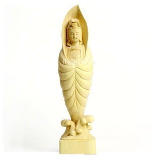 INPHIC-宗教 觀音菩薩擺飾 家居風水擺設紅木工藝品 東陽黃楊木雕