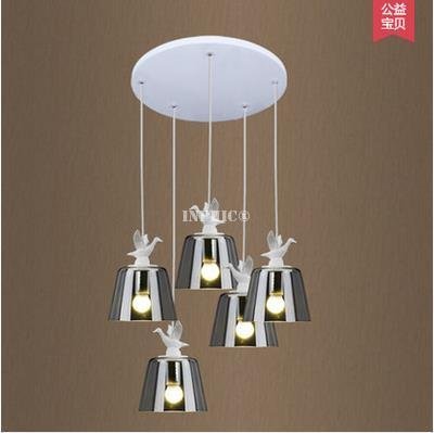 INPHIC-現代簡約客廳兒童房臥室燈具美式田園餐廳吧臺單頭小鴨鴨吊燈  5頭圓形吸頂吊燈（套）