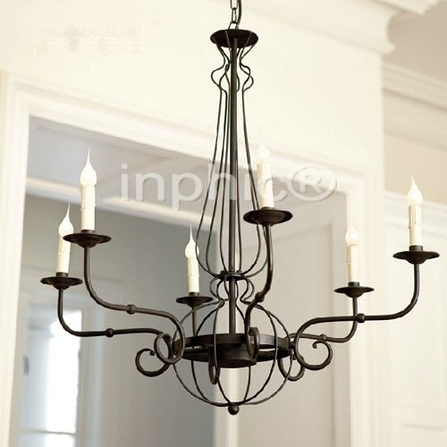 INPHIC-美式鄉村簡約藝術鐵藝客廳餐廳臥室書房工程吊燈