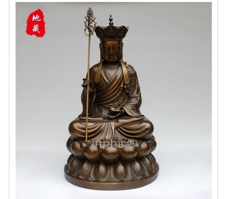 INPHIC-佛像 純銅娑婆三聖工藝品擺飾觀音釋迦摩尼地藏王佛像裝飾品(一套)