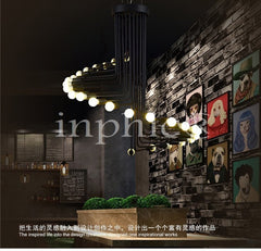 INPHIC-loft復古吊燈簡約客廳咖啡館酒吧螺旋樓梯吊燈工業藝術燈 26頭