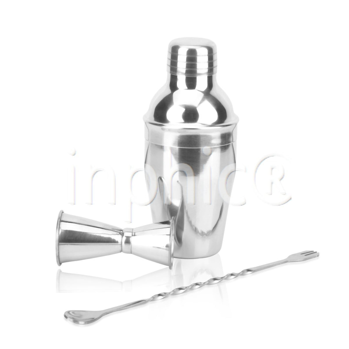 INPHIC-英式調酒器350ml搖酒器套裝 雪克壺 吧勺 盎司杯3件套雞尾酒酒具