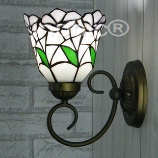 INPHIC-歐州款式藝術彩色玻璃燈具 燈 走道壁燈 床頭小紫花壁燈6