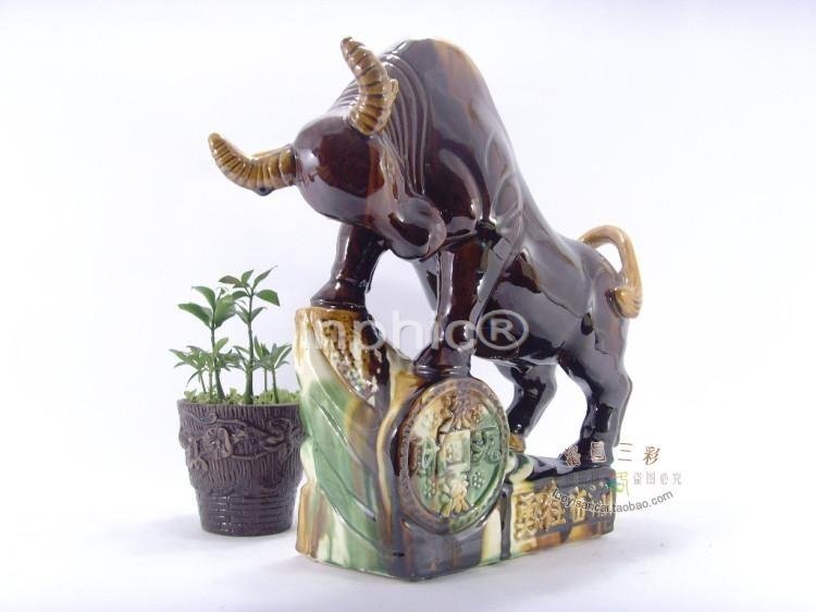 INPHIC- 招財牛 唐三彩時尚家居飾風水炒股票陶瓷工藝陶瓷擺飾