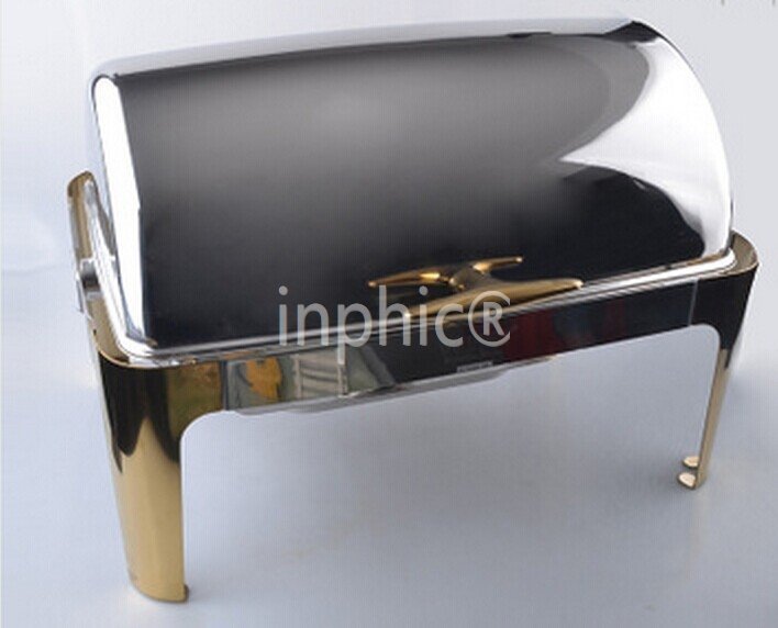 INPHIC-鍍金沖孔全翻蓋不鏽鋼自助餐爐豪華半翻早餐爐保溫自助餐白