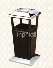 INPHIC-黑金鋼煙灰菸灰桶 飯店大廳立式煙灰菸灰桶金色皮紋果皮桶 鐵烤漆黑色