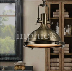 INPHIC-loft歐式復古工礦餐廳鐵藝吊燈美式工業風重金屬後羅伯斯吊燈 小型青古銅色