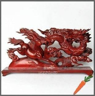 INPHIC-開運 越南紅木工藝品 龍馬精神 風水擺飾 60cm 生肖龍木雕