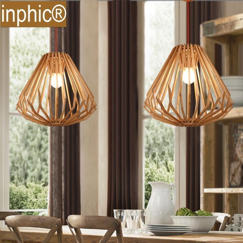 INPHIC-設計藝術創意個性燈具簡約客廳餐廳木藝燈實木吊燈
