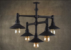 INPHIC-loft復古特色工業創意美式鄉村客廳臥室燈具酒吧吊燈餐廳水管吊燈 5頭