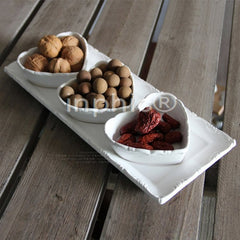 INPHIC-白色浮雕陶瓷心形蛋糕點心盤水果盤四件套3-091