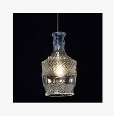 INPHIC-現代簡約歐式創意時尚個性餐廳吧臺燈具藝術裝飾刻花酒瓶玻璃吊燈 C款