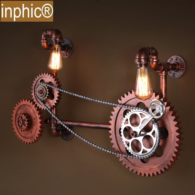 INPHIC-loft復古壁燈餐廳酒吧創意咖啡館鐵藝工業風過道車軸燈具水管壁燈