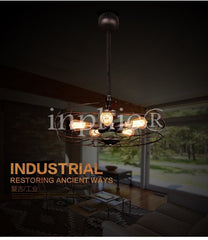 INPHIC-loft 美式鄉村風扇吊燈工業風簡約客廳酒吧餐廳風扇復古燈具