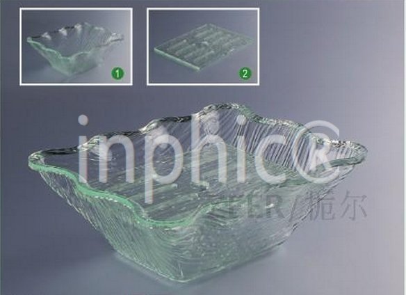 INPHIC-酒店用品自助餐具 高模擬玻璃 壓克力刺身冰盆 KTV花邊水果盤 碗