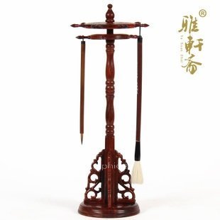 INPHIC-紅木毛筆掛 圓轉盤 仿古紅酸枝圓筆毛筆架 文房四寶