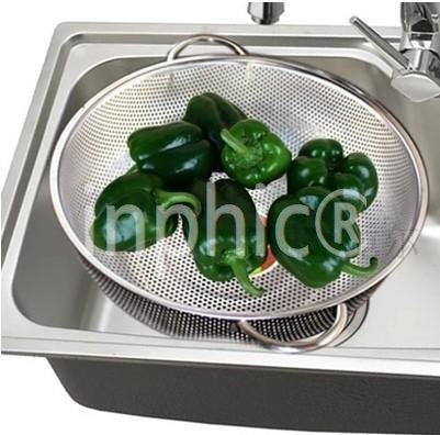 INPHIC-優質加厚不銹鋼雙耳密孔洗菜籃漏盆瀝水盆水果籃果盆淘米篩多用籃 34雙耳