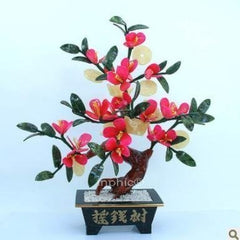 INPHIC-宗教 搖錢樹 玉石盆景 吉祥風水擺件 樹脂工藝品 家居裝飾擺設