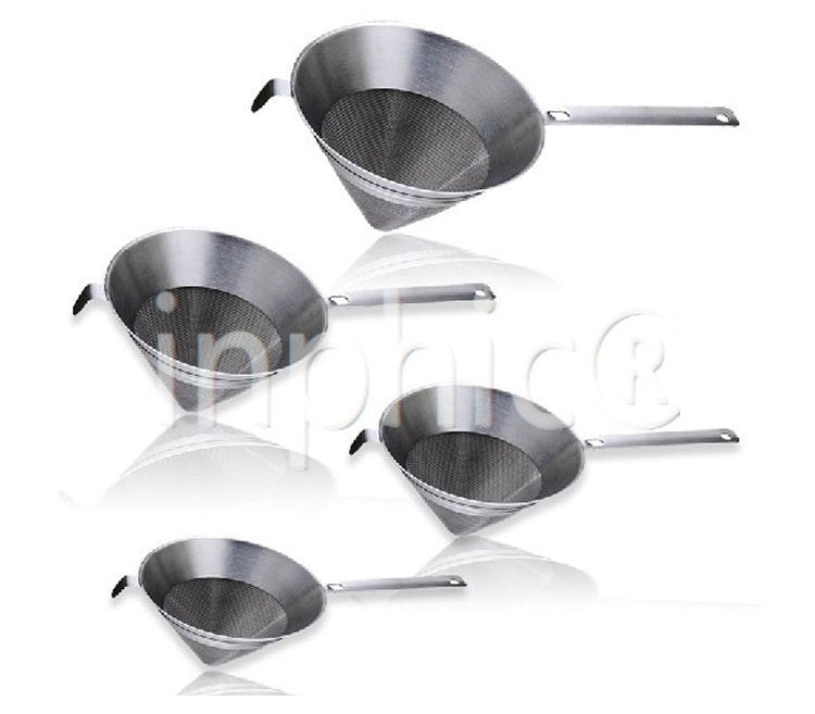 INPHIC-網狀優質不銹鋼罩厘 漏斗型罩厘 帶手柄油漏 漏油勺 廚房工具 白