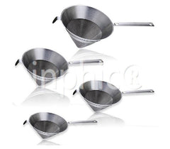 INPHIC-網狀優質不銹鋼罩厘 漏斗型罩厘 帶手柄油漏 漏油勺 廚房工具 白