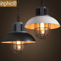 INPHIC-loft懷舊工業吊燈咖啡店吧臺書房臥室復古燈罩吊燈 小款