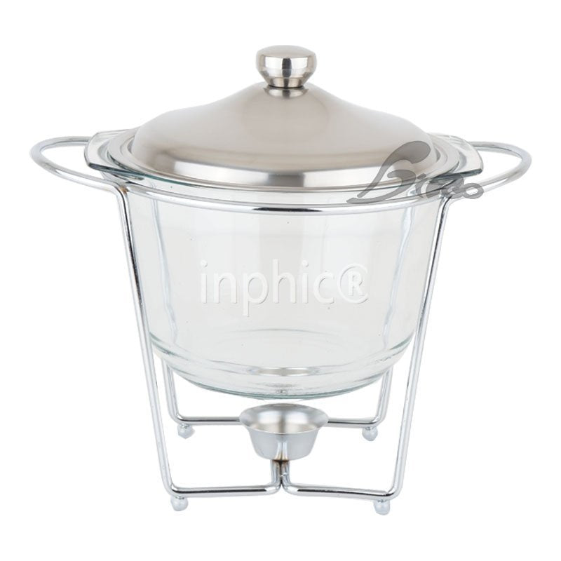 INPHIC-自助餐爐 玻璃湯爐 自助餐玻璃爐 玻璃酒精鍋 4L線條玻璃湯爐