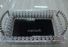 INPHIC-茶具 鋅合金鐵藝鍍鎳不鏽鋼歐式托盤茶盤