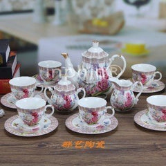 INPHIC-茶具 15頭陶瓷咖啡杯套裝套具歐式咖啡杯壺碟茶咖啡廳