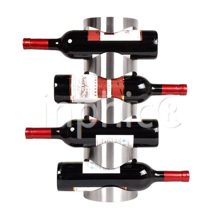 INPHIC-不鏽鋼倒掛 壁掛 四支裝 吧臺酒架 多功能紅酒架