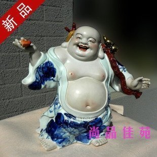 INPHIC-宗教 青花如意站佛 哈哈羅漢陶瓷器彌勒 工藝居家擺設擺飾藝術收藏飾品