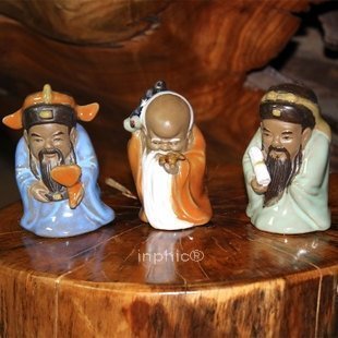 INPHIC-小福祿壽石灣人物陶瓷工藝品擺飾公仔客廳書房擺設家居飾品 一套三個